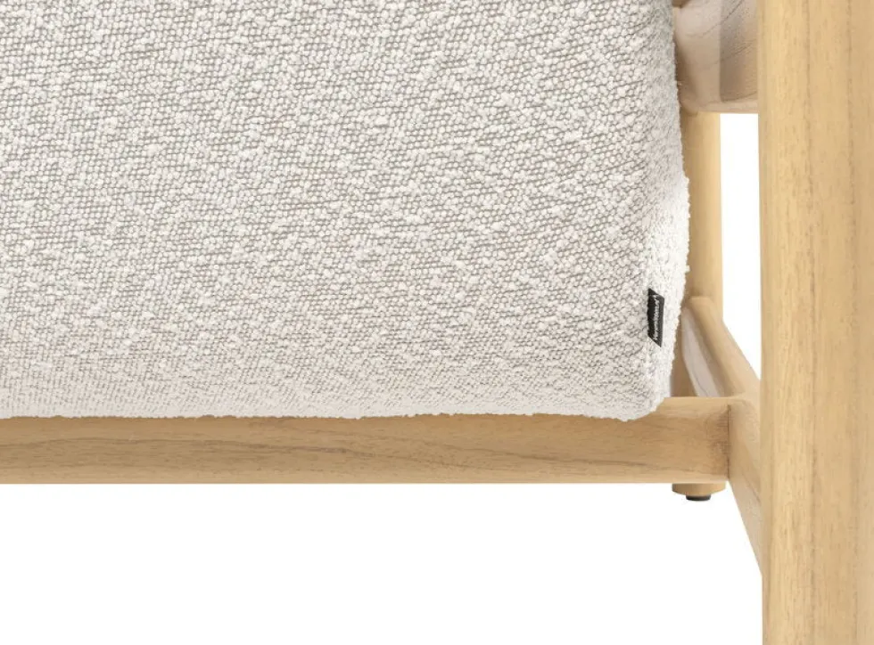 Fauteuil en bois mindy et textile sable doux 83x90x75,5cm Casca - Versmissen