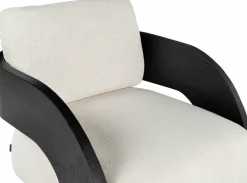 Fauteuil en bois noir et écru Maravi - Versmissen