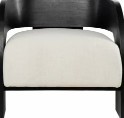 Fauteuil en bois noir et écru Maravi - Versmissen