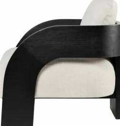 Fauteuil en bois noir et écru Maravi - Versmissen