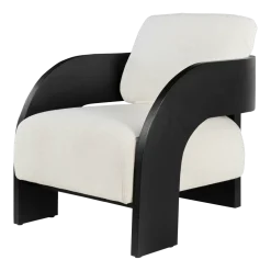Fauteuil en bois noir et écru Maravi - Versmissen