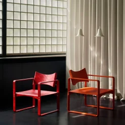 Fauteuil en bouleau laqué rouge 65,5x60x74cm 270F - Verpan