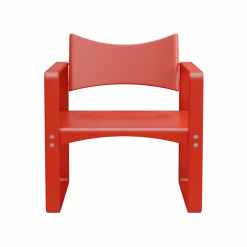 Fauteuil en bouleau laqué rouge 65,5x60x74cm 270F - Verpan