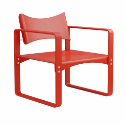 Fauteuil en bouleau laqué rouge 65,5x60x74cm 270F - Verpan