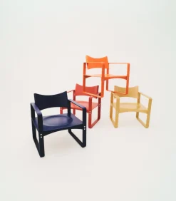Fauteuil en bouleau laqué rouge 65,5x60x74cm 270F - Verpan