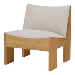 Fauteuil en chêne clair et textile mousse beige-gris Tenon - New works