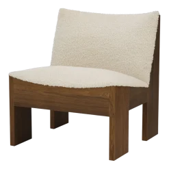 Fauteuil en chêne foncé et textile bouclé blanc Tenon - New works