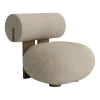 Fauteuil en chêne fumé clair et rembourrage en tissu bouclé Barnum Col 3 Hippo Lounge - NORR11