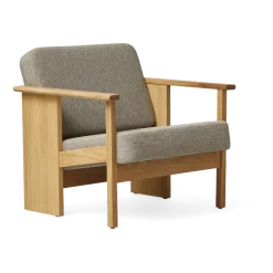 Fauteuil en chêne huilé et assise taupe 73x69x70cm Hallingdal - Form & Refine