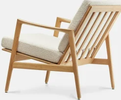Fauteuil en chêne naturel et assise en bouclette crème Stefan lounge - 366 concept
