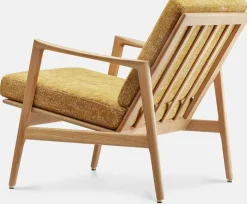 Fauteuil en chêne naturel et assise en tissu marble moutarde Stefan lounge - 366 concept