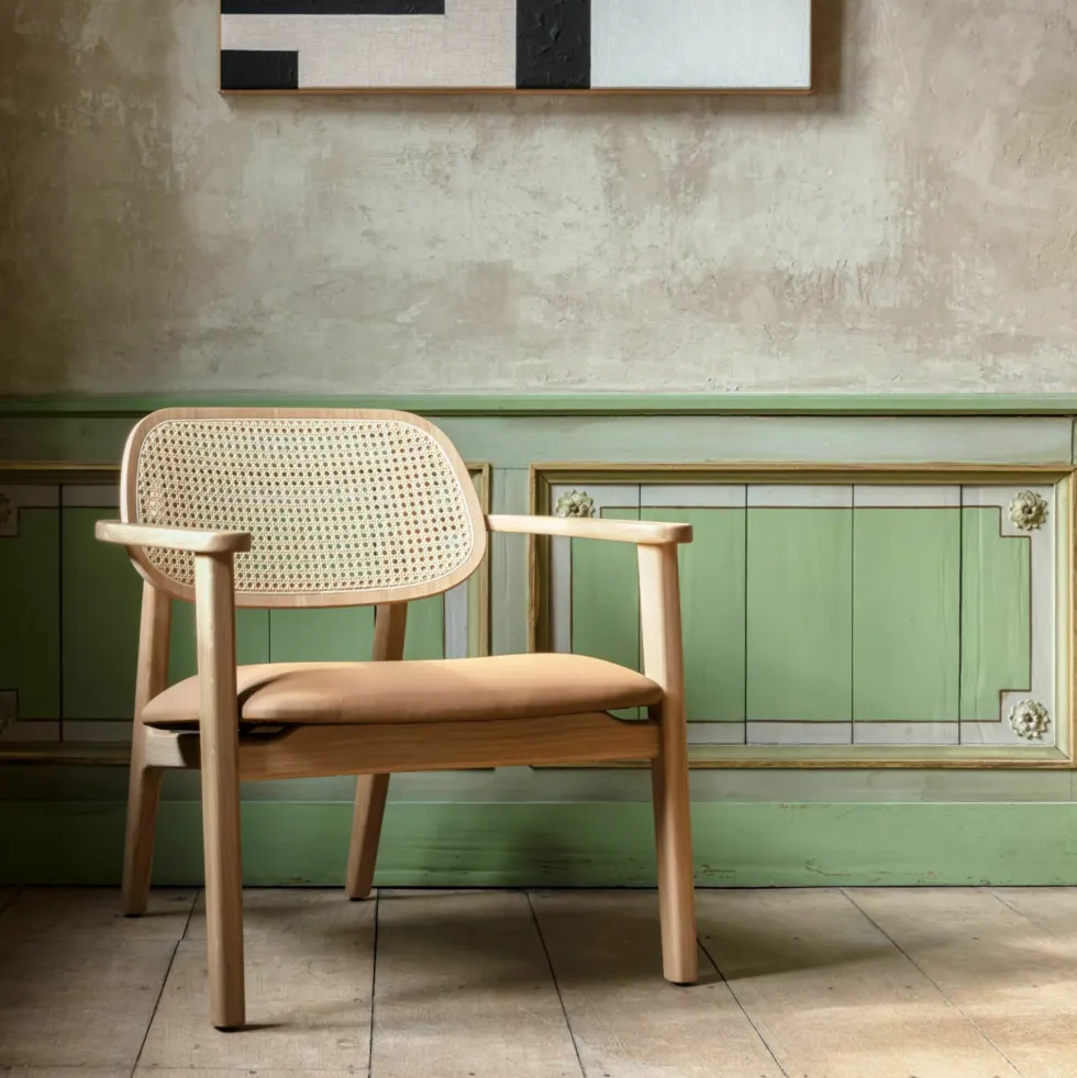 Fauteuil en chêne naturel et cannage Titus - Vincent Sheppard
