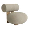 Fauteuil en chêne naturel et rembourrage en tissu bouclé Barnum Col 3 Hippo Lounge - NORR11