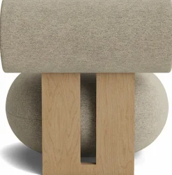 Fauteuil en chêne naturel et rembourrage en tissu bouclé Barnum Col 3 Hippo Lounge - NORR11