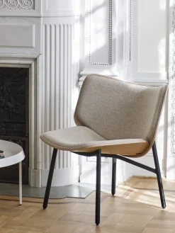 Fauteuil en chêne naturel et tissus coda 100 pieds acier noir Dapper - HAY