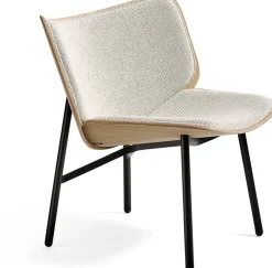 Fauteuil en chêne naturel et tissus coda 100 pieds acier noir Dapper - HAY