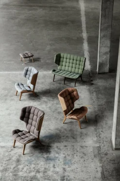 Fauteuil en chêne noir et rembourrage en cuir anthracite Mammoth - NORR11