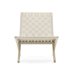 Fauteuil en chêne savonné et assise sangles naturelles 76cm Cuba Chair - Carl Hansen & Søn