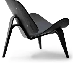Fauteuil en chêne teinté noir et assise en cuir fiord 171 74cm CH07 - Carl Hansen & Søn