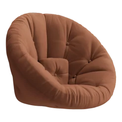 Fauteuil en coton argile brune 85x95x70cm Nido - Karup Design