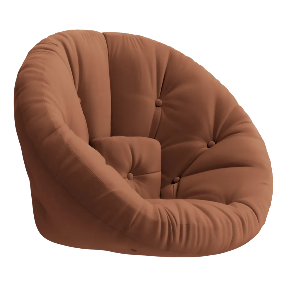 Fauteuil en coton argile brune 85x95x70cm Nido - Karup Design