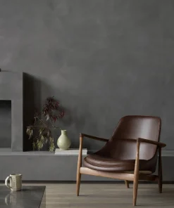 Fauteuil en cuir et noyer marron Elizabeth - Audo