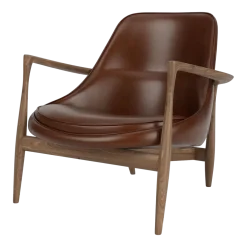 Fauteuil en cuir et noyer marron Elizabeth - Audo