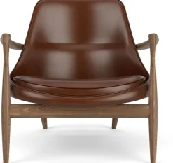 Fauteuil en cuir et noyer marron Elizabeth - Audo