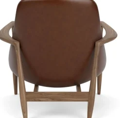Fauteuil en cuir et noyer marron Elizabeth - Audo