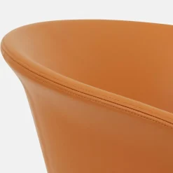 Fauteuil en cuir marron et piètement argenté Kendo - Hem