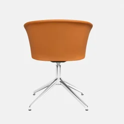 Fauteuil en cuir marron et piètement argenté Kendo - Hem