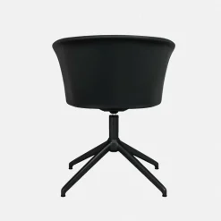 Fauteuil en cuir noir et piètement noir Kendo - Hem