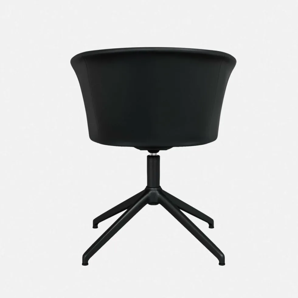 Fauteuil en cuir noir et piètement noir Kendo - Hem