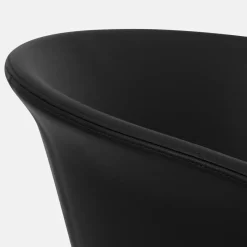 Fauteuil en cuir noir et piètement noir Kendo - Hem