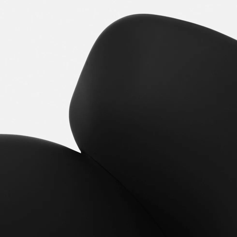 Fauteuil en cuir noir et piètement noir Kendo - Hem