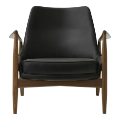 Fauteuil en cuir noir 77 x 80 cm The Seal - Audo