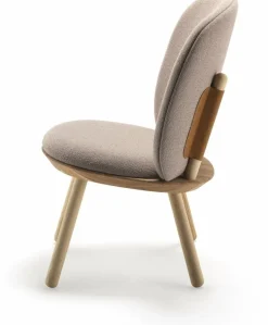 Fauteuil en frêne et tissu beige Naïve - Emko