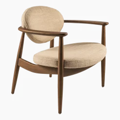 Fauteuil en frêne et tissu beige Roundy - Pols Potten