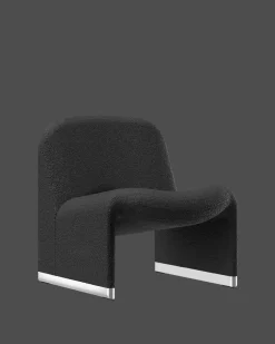 Fauteuil en laine bouclé gris foncé Alky - Anonima Castelli