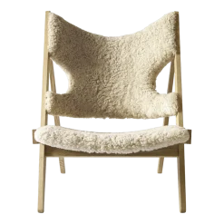 Fauteuil en mouton naturel 71 x 67 cm Knitting - Audo