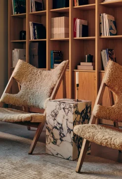 Fauteuil en mouton naturel 71 x 67 cm Knitting - Audo