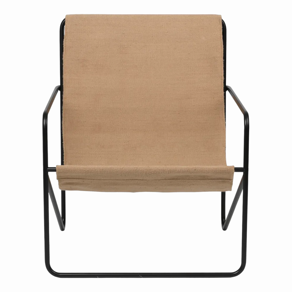 Fauteuil en métal noir et tissu recyclé sable 63 x 77 cm Desert - Ferm Living