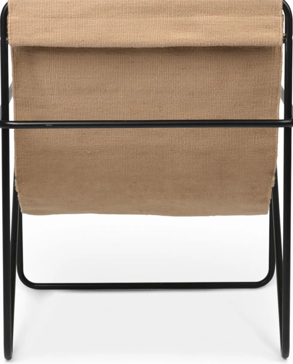 Fauteuil en métal noir et tissu recyclé sable 63 x 77 cm Desert - Ferm Living