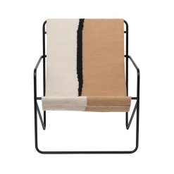 Fauteuil en métal noir et tissu recyclé soil 63 x 77 cm Desert - Ferm Living