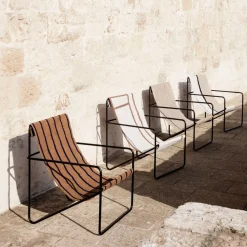 Fauteuil en métal noir et tissu recyclé soil 63 x 77 cm Desert - Ferm Living