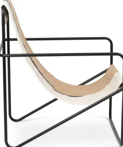 Fauteuil en métal noir et tissu recyclé soil 63 x 77 cm Desert - Ferm Living