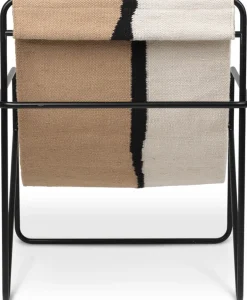 Fauteuil en métal noir et tissu recyclé soil 63 x 77 cm Desert - Ferm Living