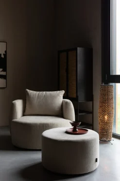 Fauteuil en polyester crème 92x107x83cm Rocca - Dutchbone