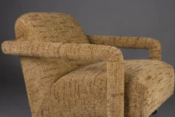 Fauteuil en polyester ocre 86x74x66cm Kent - Dutchbone