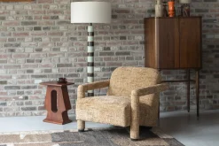 Fauteuil en polyester ocre 86x74x66cm Kent - Dutchbone